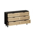 thumbnail image 3 of 51.18"6-Drawers Rattan Storage Cabinet Rattan Drawer,for Bedroom,Living Room,Black, 3 of 6
