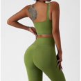 thumbnail image 5 of Sujetador deportivo para mujer, soporte medio, color liso, negro y amarillo, para yoga, fitness, gimnasio, entrenamiento, top deportivo, transpirable, cómodo, libertad de movimiento, elástico, talla S, 5 of 5