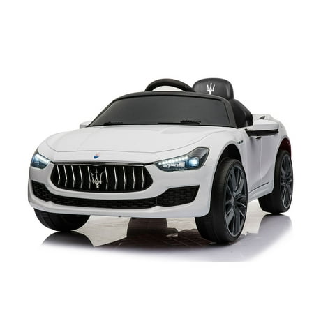 

MIXFEER Maserati-Licensed Kids Ride On Car Electric Vehicle with Remote Control MP3 USB Music Horn LED Lights Openable Doors White