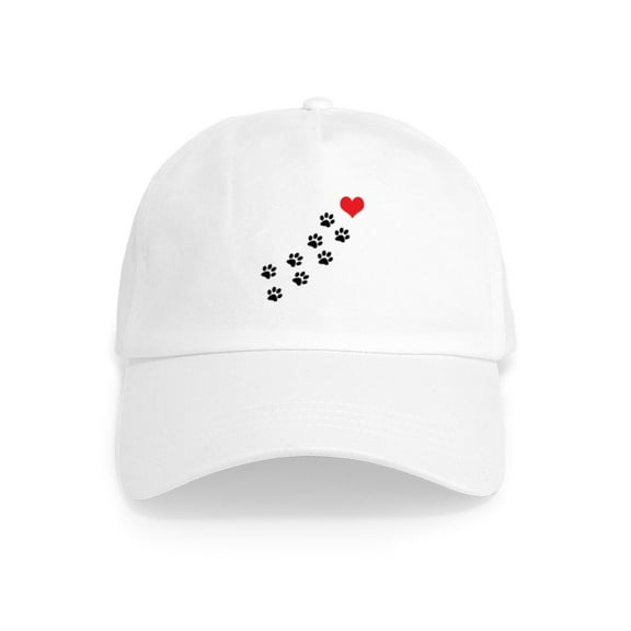CafePress - Paw Prints To My Heart Cap - Adjustable 100% Brushed Unisex Casual Cotton Baseball Cap, Beige, 1