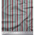 thumbnail image 1 of Soimoi Tissu Viscose Georgette Bleu à Rayures Verticales Colorées au Mètre 42 Pouces de Large, 1 of 3