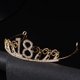 thumbnail image 2 of 18 ° Aleación y número de diamantes de imitación Corona de cumpleaños Peine Corona Tocado de tiara de diamantes de imitación de moda Elegante Accesorio para el cabello para adultos (Dorado), 2 of 7