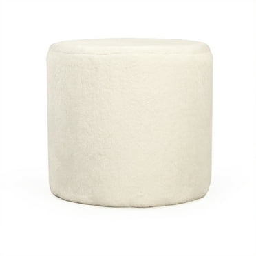 White Faux Fur Stool