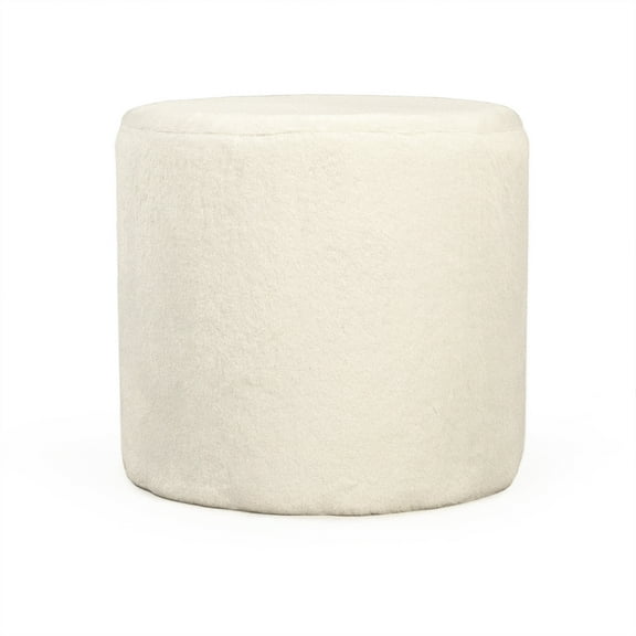 White Faux Fur Stool