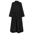thumbnail image 4 of Womens Solid Color Button Cardigan High Waist Casual Long Dress Loose Long Sleeve Shirt Lounge Maxi Dress, 4 of 9