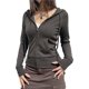 thumbnail image 2 of Sudadera con Capucha para Mujer con Cremallera, Larga, Corte Entallado, Punto Acanalado, Capucha y Bolsillos, Chaqueta y Abrigo. Gris Oscuro XL, 2 of 9