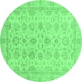 thumbnail image 1 of Ahgly Company Indoor Round Oriental Emerald Green Traditional Area Rugs, 5' Round, 1 of 4