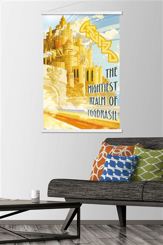 Marvel: Hero Lands - Asgard Wall Poster with Magnetic Frame, 22.375" x 34"