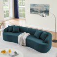 thumbnail image 3 of Resenkos Curved Modular Sectional Sofa, Lamb's Wool Fabric in Modern Minimalist Style, Ready to Use No Assembly, Blue, 3 of 15