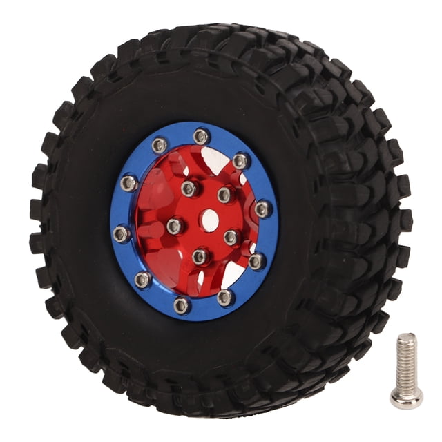 Neumáticos RC caucho resistente al desgaste, estable y flexible para reemplazar los neumáticos de repuesto RC para accesorios de automóviles scx24 RC rojo y azul