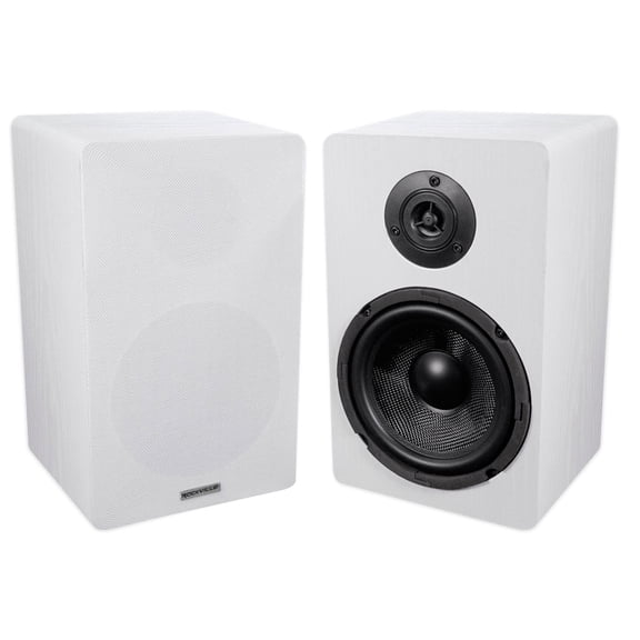 Rockville RockShelf 64W 6.5-Inch Home Theater Bookshelf Speakers 400W, 4 Ohm, White