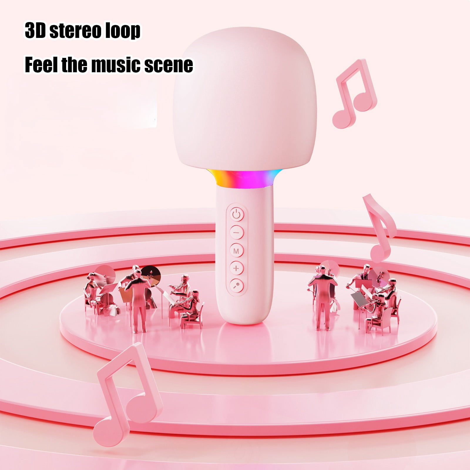PUREKKI All-in-One Bluetooth Karaoke Microphone with Built-in Speaker, Wireless Connectivity, and Long Battery Life for Singing Fun