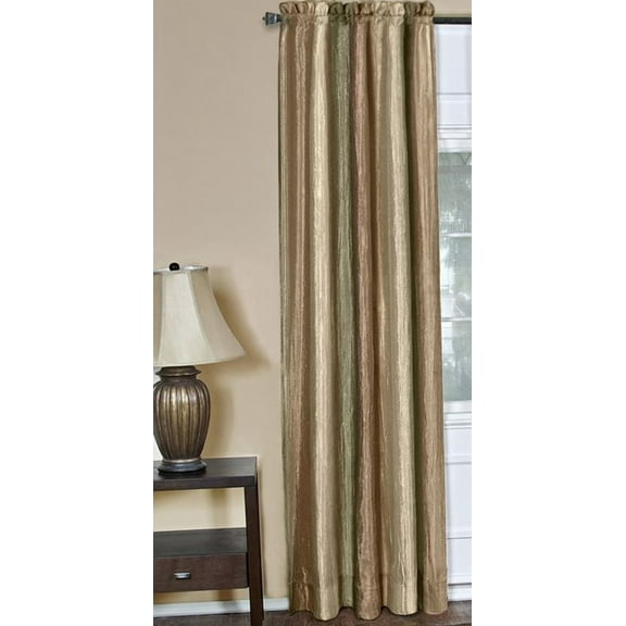 Ombre Earth Striped Modern Window Curtain Panel: 50" x 63", Rod Pocket Panel