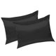 thumbnail image 1 of Bearachild 2 uds funda de almohada poliéster satén funda de almohada ropa de cama funda de almohada para dormir Juegos de cama negro 51*76cm, 1 of 6