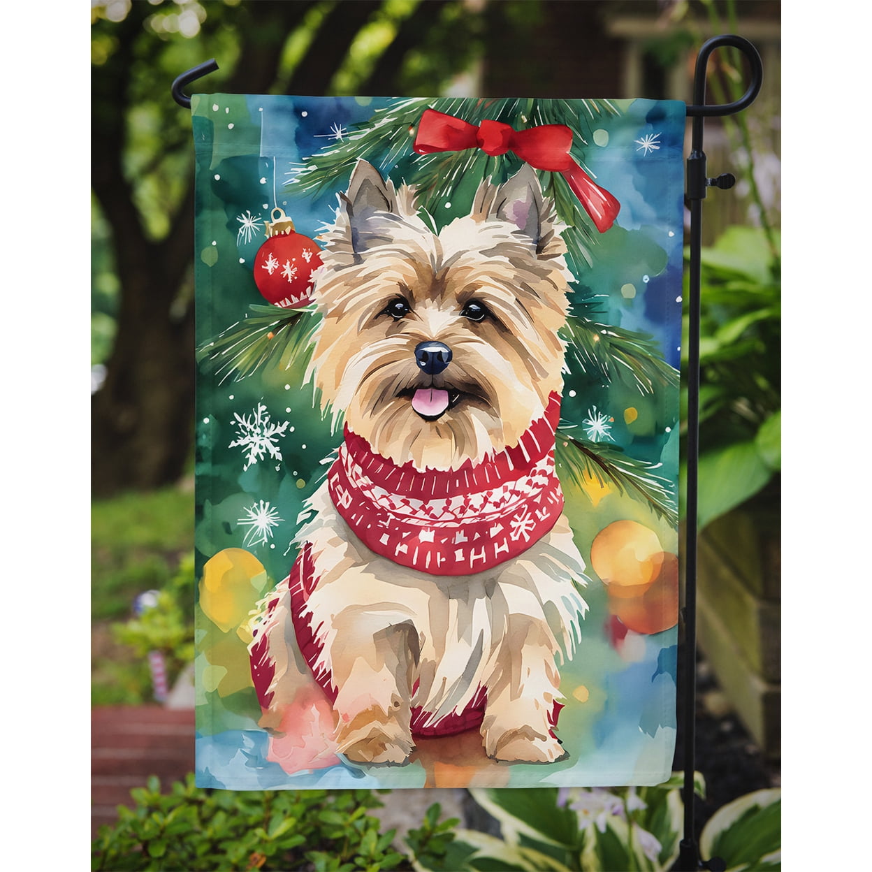 Cairn Terrier Christmas Garden Flag 11.25 in x 15.5 in