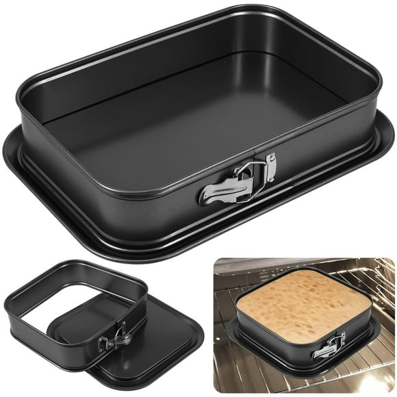 Grusce Square Springform Pan Rectangle Cake Pan Leakproof Cake Pan Bakeware Rectangle Non-Stick Baking Pan Mold Leakproof Removable Bottom