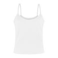 thumbnail image 5 of Fshinging Women's Summer T Shirts 2025 Spaghetti Strap Scoop Neck Ribbed Tank Slim Camisole Basic Sleeveless Layering Shirts Women Clothing, 5 of 5