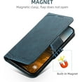 thumbnail image 5 of Wallet Case for iPhone 15 Pro Max with Card Holder for Men Women, Compatible with MagSafe Wireless Charging  Leather Flip Folio Cover Case Wallet for iPhone 15 Pro Max Blue, 5 of 12
