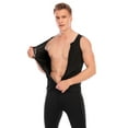 thumbnail image 4 of FANNYC Mens Neoprene Sweat Sauna Vest Waist Trainer Workout Tank Tops Slimming Shapewear Shirt Gym Suit -Zipper For Weight Loss Body Shaper,Black/Grey, 4 of 8