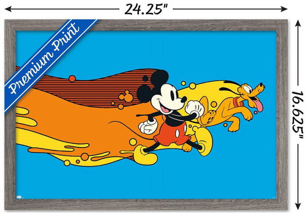 Disney Mickey Mouse - Pluto Paint Wall Poster, 14.725" x 22.375", Framed