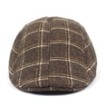 thumbnail image 2 of SikaFu Autumn And Winter Cotton Old Man Hat Retro Checkered Berets Forward Hat Men's Peaked Hat Outdoor Travel Hat, 2 of 5