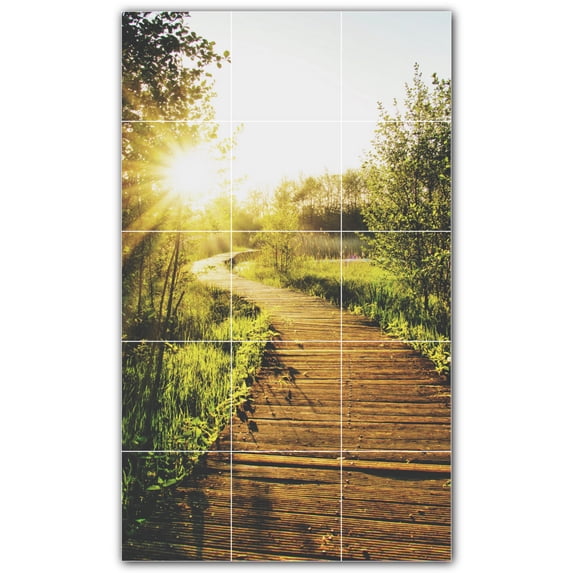 Picture-Tiles.com: Bridge Ceramic Tile Wall Mural WAL500251-35M. 18"W x 30"H using (15) 6" x 6" Ceramic Tiles-Satin Finish