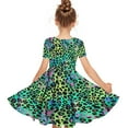 thumbnail image 3 of RXIRUCGD 2025 Vêtements d'Été pour Enfants Filles Enfants d'Âge Moyen Robes à Manches Courtes Col Rond Vêtements de Pratique pour Enfants Robes de Danse, 3 of 5