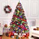 thumbnail image 1 of 4ft 6in realistic premium spruce hinged artificial christmas tree con metal hinges y collapsible base - perfect para home parties y oficina decor, 1 of 7