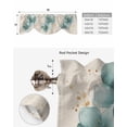 thumbnail image 5 of Tie Up Valance Curtain for Kitchen,Teal Blue Blossom Flower on Linen Rod Pocket Short Curtains Adjustable Tie-Up Shade Valances,Spring Floral Plant Window Treatment for Bathroom Living Room Bedroom, 5 of 8