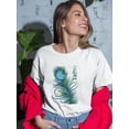 thumbnail image 2 of Blue Feather T-Shirt Women -Muzaffar Yulchiboev Designs, Female x-Large, 2 of 4