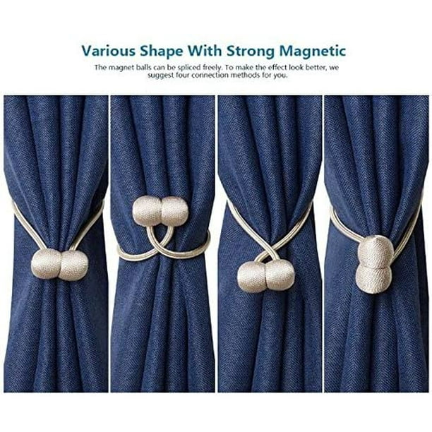 Magnetic Curtain Tiebacks Curtain Clips Rope Rear Curtain Holders Buckles  Curtain Binder Curtain Holders For Home Decoration 2 Pieces