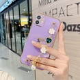 thumbnail image 2 of Allytech Case for iPhone 12 6.1 inch, Luxury Plating Soft Flexible TPU Love Heart Pattern Back Case with Chain Bracelet Hand Strap Girly Women Protective Cover for iPhone 12, Black, 2 of 8