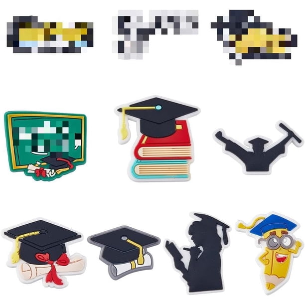 60 adornos de graduación de PVC para la escuela, adornos para birretes de graduación, adornos para estudiantes de honor, decoraciones para graduaciones.