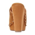 thumbnail image 4 of YDN Women Comfy Open Toe Studded Slide Sandals High Wedge Heels Platform Clogs Mules Slip On Shoes Size 15 Tan, 4 of 5