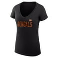 thumbnail image 2 of Women's G-III 4Her by Carl Banks Black Cincinnati Bengals Dot Print V-Neck Fitted T-Shirt, 2 of 3