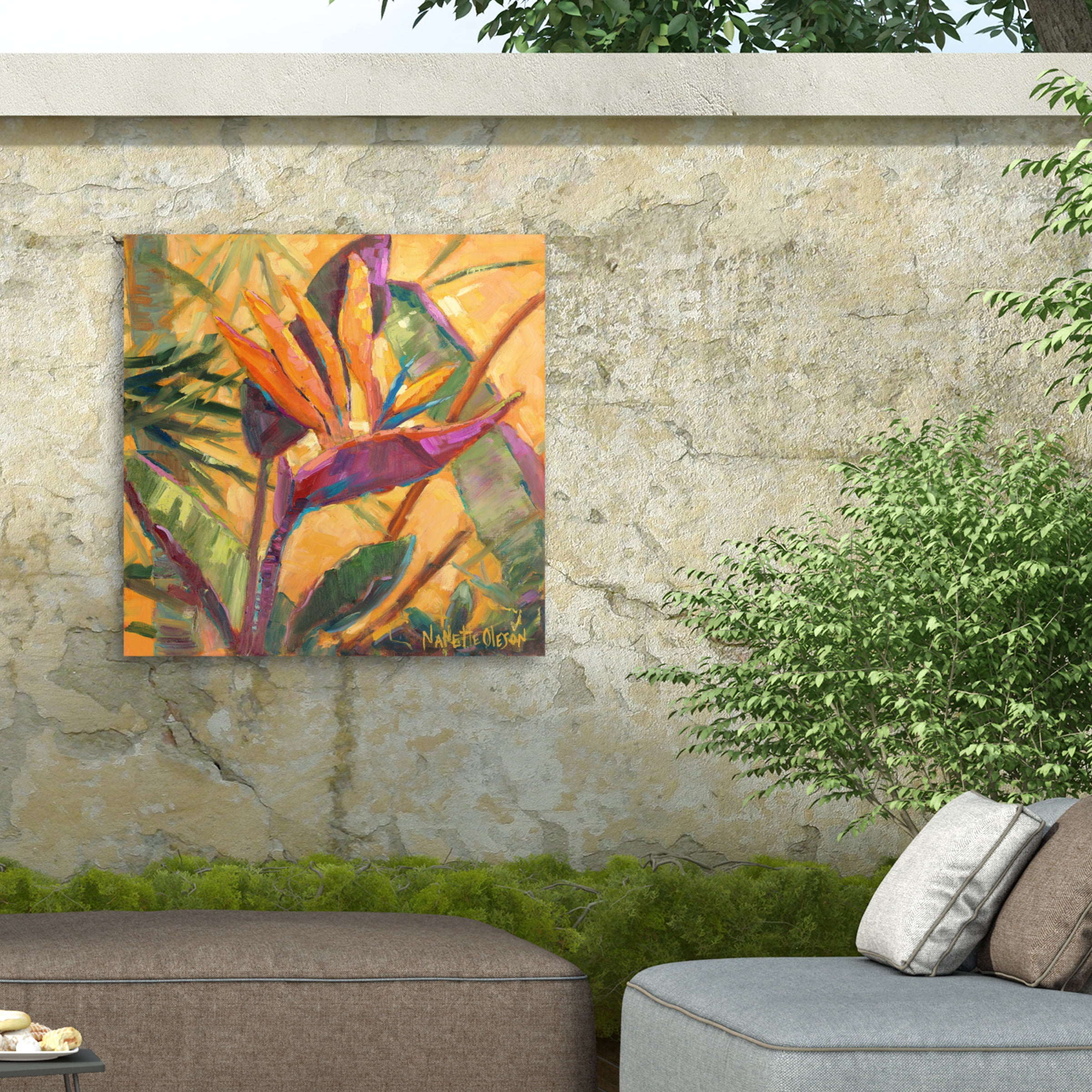 Nanette Oleson 'Splash Of The Tropics I' Outdoor Canvas 35x47