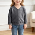 thumbnail image 2 of Gubotare Baby Cardigan Girl Baby Girl Cardigan Sweater Toddler Knit V-Neck Button Long Sleeve Outwear Fall Winter Clothes 1T 2T (Dark Gray,1-2 Years), 2 of 6