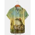 thumbnail image 3 of Camisa hawaiana divertida para hombre, estampado 3D de rana, blusa hawaiana de verano para playa, blusa informal de manga corta con solapa, ropa de calle para hombre, 3 of 5