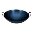 thumbnail image 1 of Wok de hierro, utensilios de cocina, multifuncional, tradicional, redondo con asas dobles, sartén para saltear, guisar, freír, wok, cocinar 55 centímetros, 1 of 8