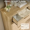 thumbnail image 4 of CQSXDA Modern 5 Drawers Dresser with Fluted Design in Wood, 45 Inch Tall for Bedroom and Living Room Storage Organizer, Oak, 4 of 7
