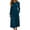 Navy 04, variant on Karymi Solid Crew Neck Long Sleeve Midi Dress, Elastic Cuff Gathered Empire Waist Side Pockets Daily Fall Winter Sundress Summer Dresses for Women
