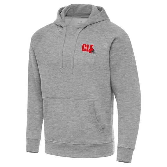 Men's Antigua  Heather Gray Cleveland Browns Victory Pullover Hoodie