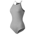 thumbnail image 3 of MixMatchy Women's Solid Basic Casual Halter Neck Sleeveless Bodysuit, 3 of 5