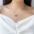 thumbnail image 3 of Collar con medallón de raqueta redondo de oro rosa de alta calidad, cadena de clavícula de cristal para mujer, 3 of 5