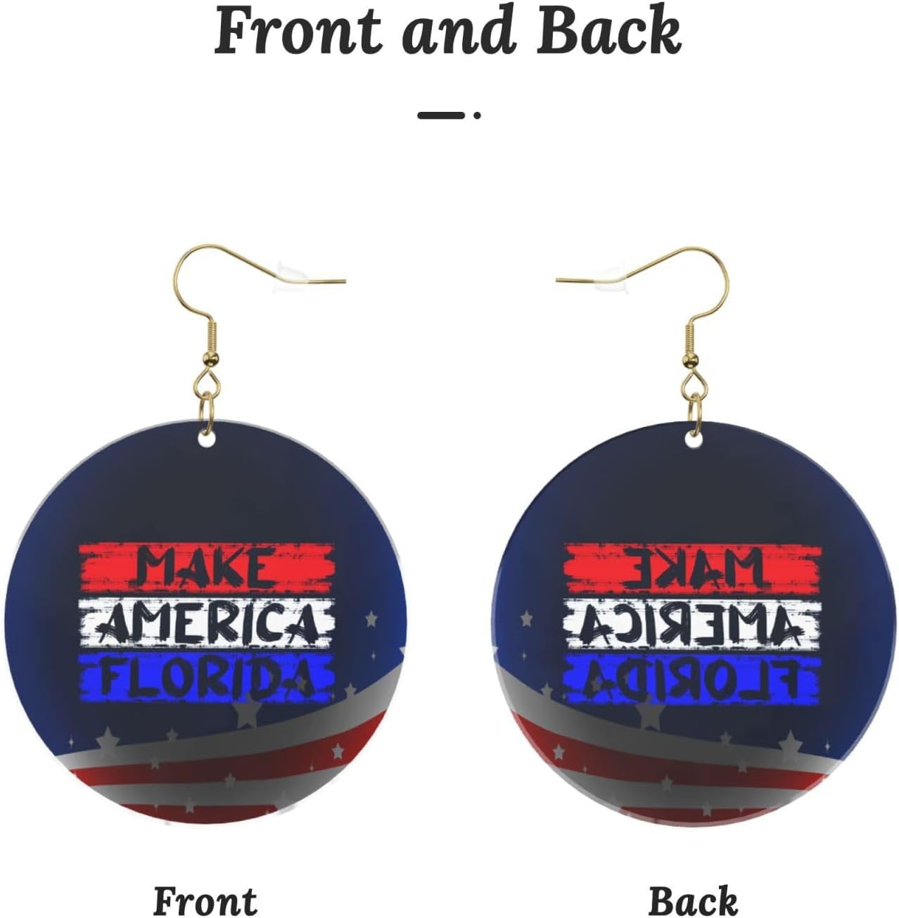 Construct America Florida Premium Refined Round Acrylic Earrings Lightweight Changeable For All Occasions[d190]