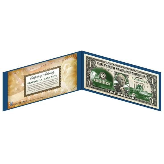 KANSAS State $1 Bill *Genuine Legal Tender* U.S. One-Dollar Currency *Green*