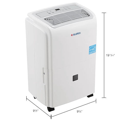 Global Industrial 30 Pint Portable Dehumidifier, 9-5/8"W x 9-5/8"D x 19-11/16"H