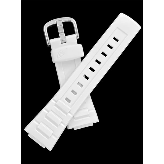 Casio Watchband 23/14mm White Resin  Fits Watch  Model BG3000-7A Part#10290522