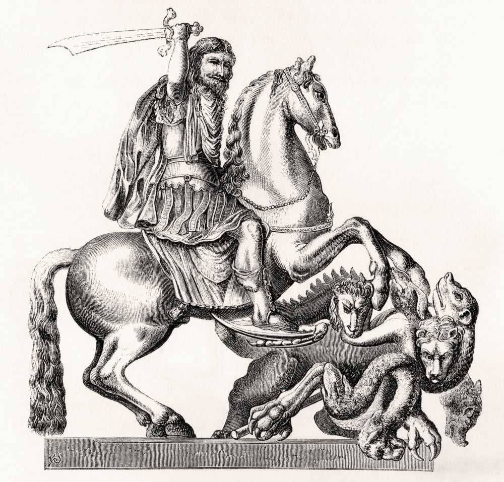 King Charles Ii Of England Represented As St George Slaying The Dragon 17Th Century Equestrian Statue By Gottfried Leigeber From Handbook Of The Arts Of The Middle Ages And Renaissance Published Londo