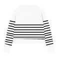thumbnail image 4 of Fmbrln Girls Half Zip Up Fleece Sweatshirts Casual Long Sleeve Stripe Print Pullover Sweatshirts Tops with Thumb Hole and Pockets Fall Winter Trendy Clothing for Kids 5-14Y, 4 of 4